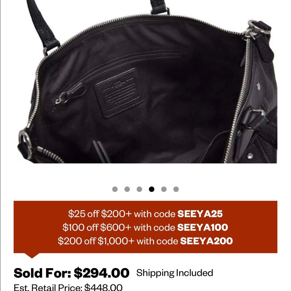 Black Leather Coach Purse - Picture 14 of 14